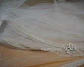 Triquetra and Celtic Trim Embroidered Veil