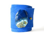 suede cuff bracelet - monaco blue suede cuff bracelet with monaco blue agate