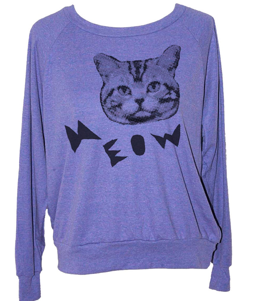 Womens CAT SWEATSHIRT -- american apparel S M L -- (3 Color Options)