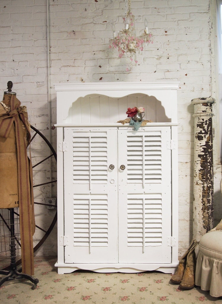 Handmade One Of A Kind Shabby White Farmhouse Cabinet