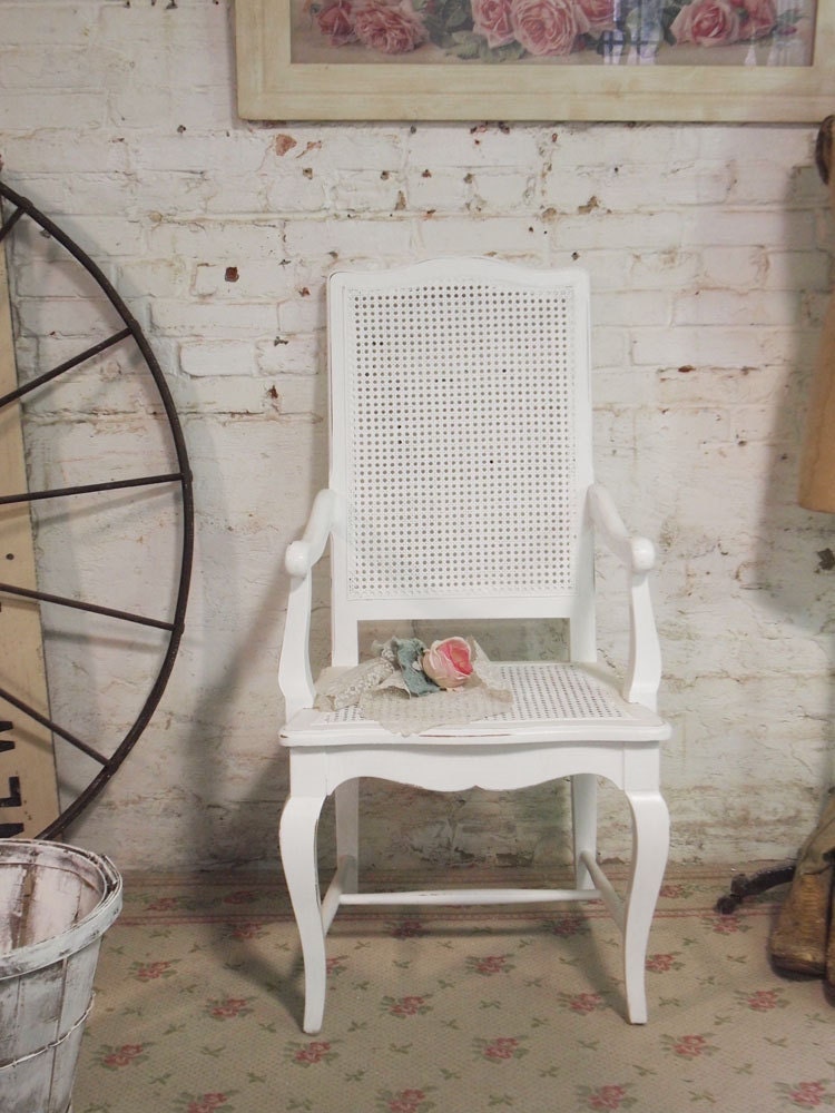 Painted Cottage Chic Shabby White Chair