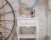 Painted Cottage Chic Shabby White Romantic French Night Table NT132