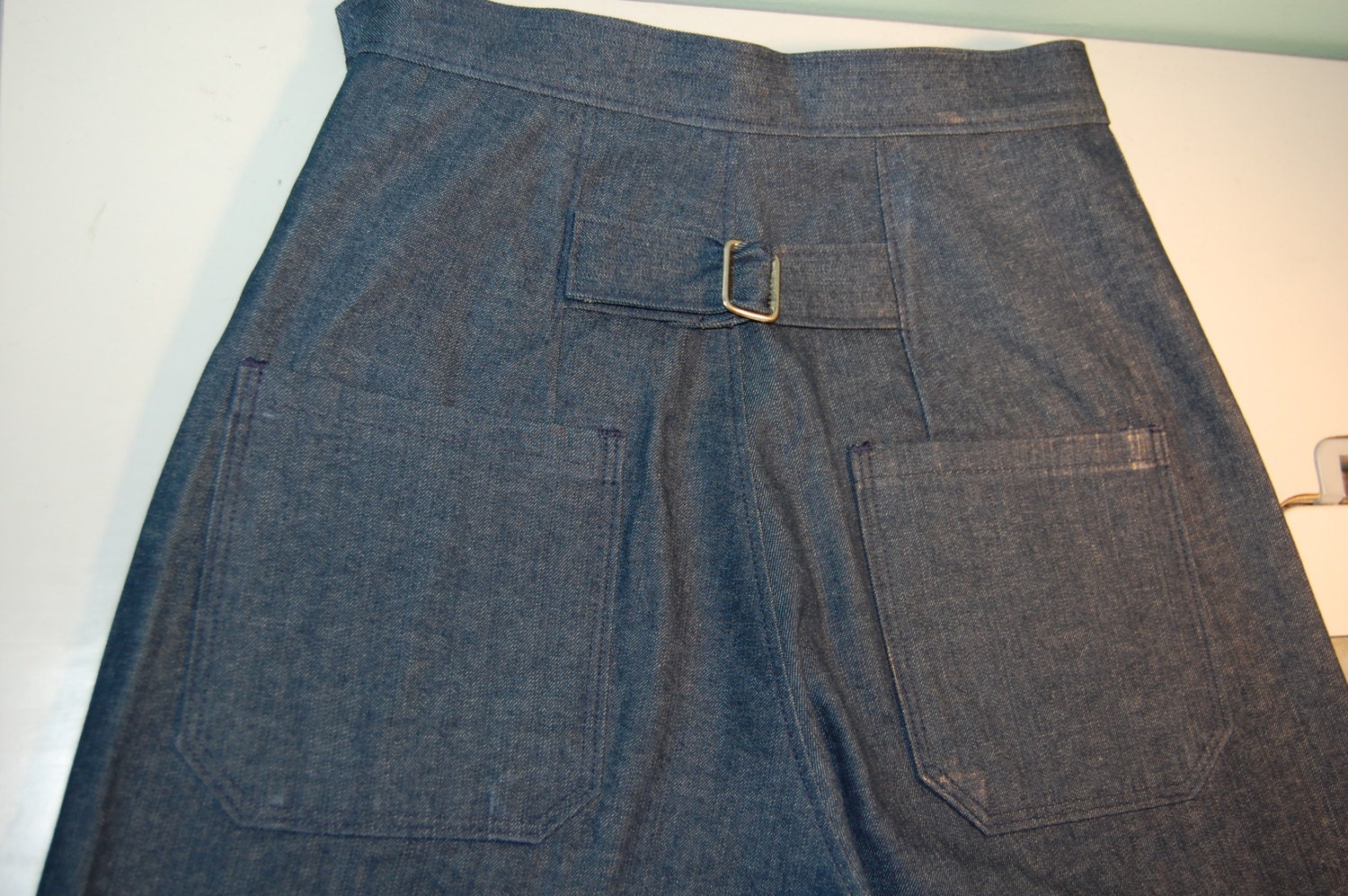 1930s 1940s back  belted wide leg   work   pants    custom made for your size