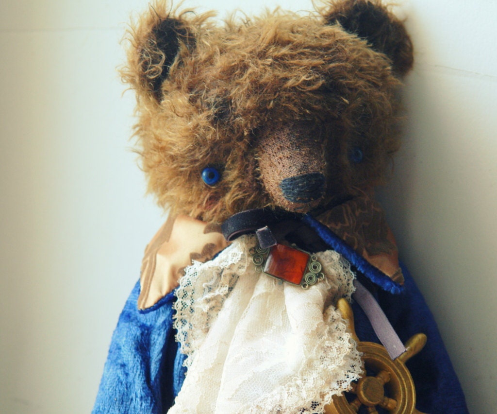 16 inch Artist Handmade Mohair Teddy Bear the Sea Pirate by Sasha Pokrass