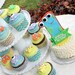 Aqua Chevron Cupcake Liners - Baking Cups, Designer Grease Resistant Liners (50)