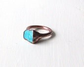 Turquoise Ring Gemstone Ring Birthstone Cocktail Ring Gem December Jewelry Robins Egg Blue