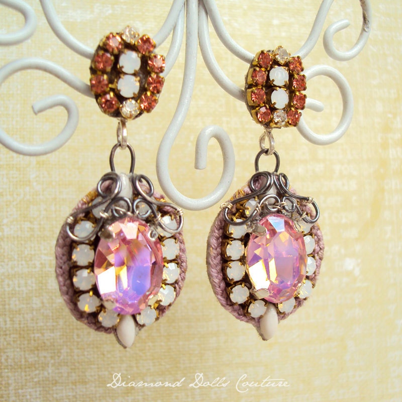 La Marie Rose - Rhinestone Sterling Silver Earrings