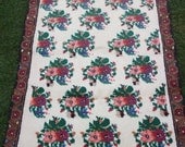 Unusual  Floral Carpet/rug with bouquet motifs. Hand woven.