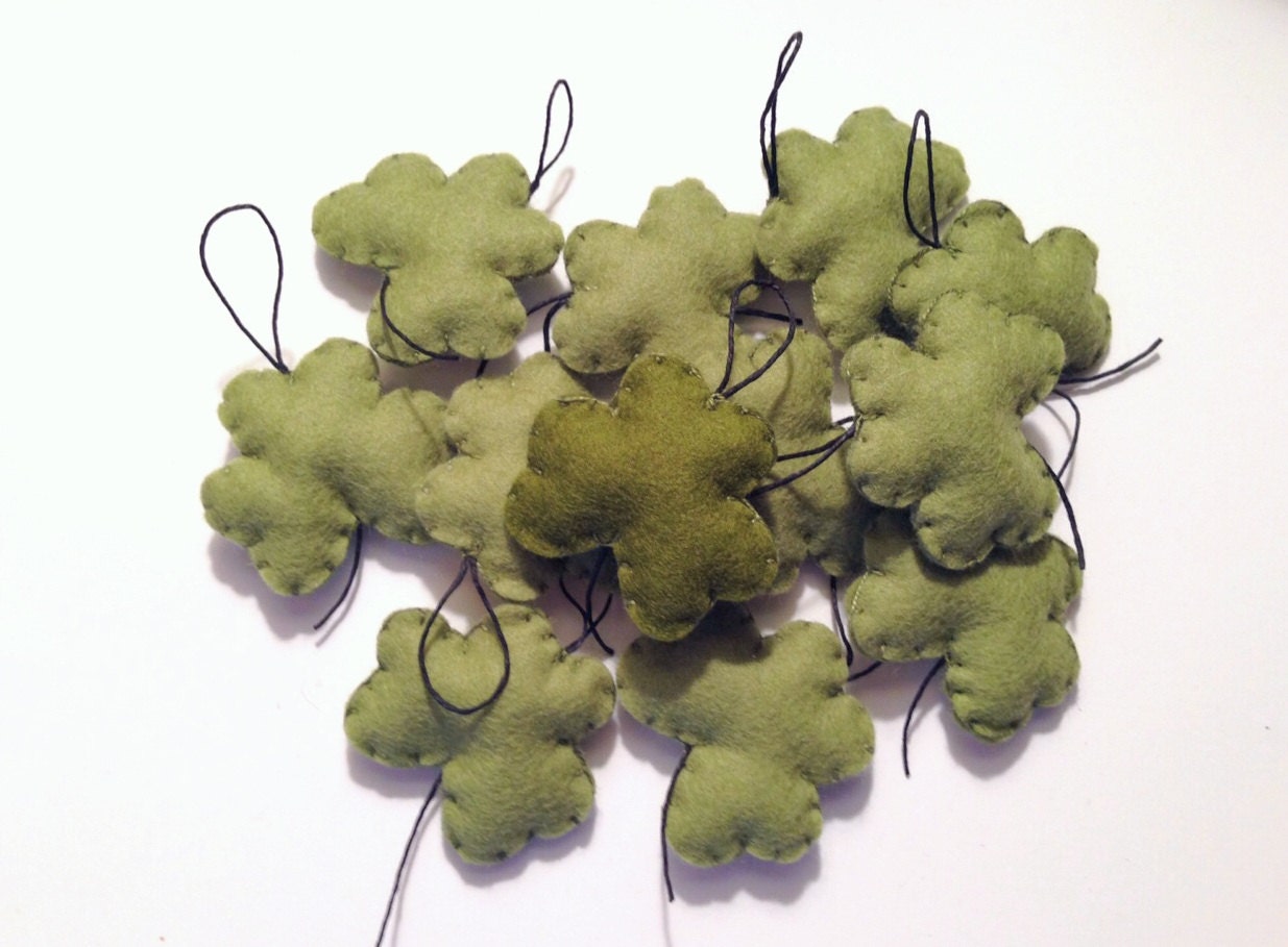Shamrock Ornaments / Wool Felt / Saint Patrick's Day Decorations Il_570xn