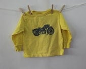Long Sleeved Motorcycle T shirt size 4t in Yellow READY To SHIP