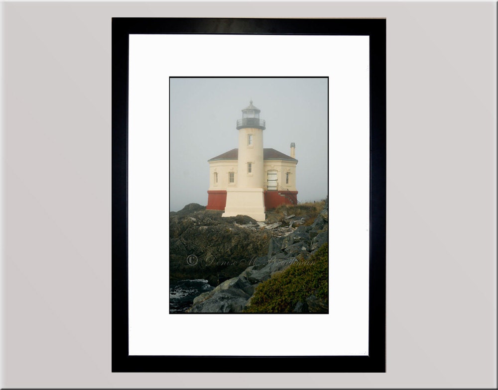 Coquille River Lighthouse Bandon Oregon Foggy Landscape Limited Edition Photograph