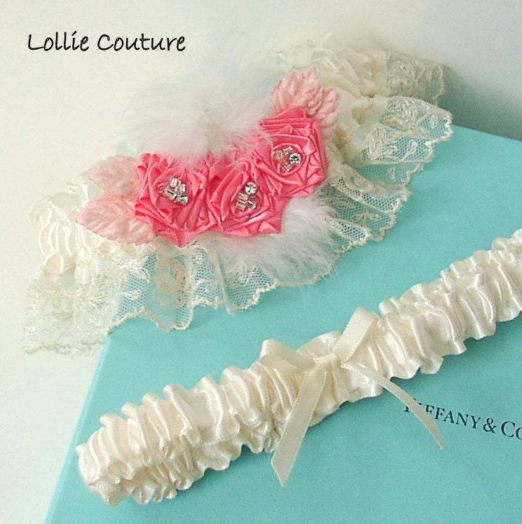 Garters with Vintage Lucia Lammermour Lace Wedding Garter Set