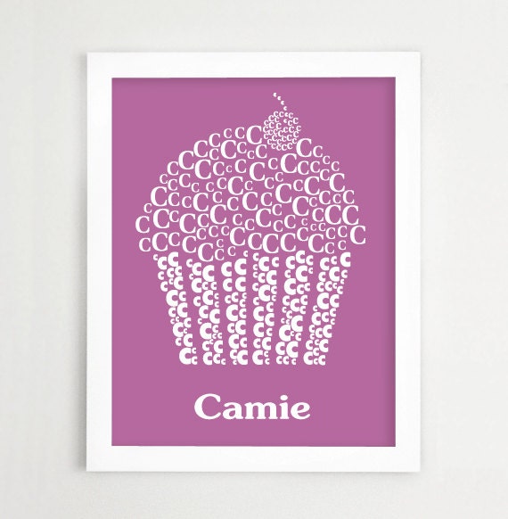Personalized Alphabet Poster - Children's Room Decor - Modern Typographic Wall Art - Letters