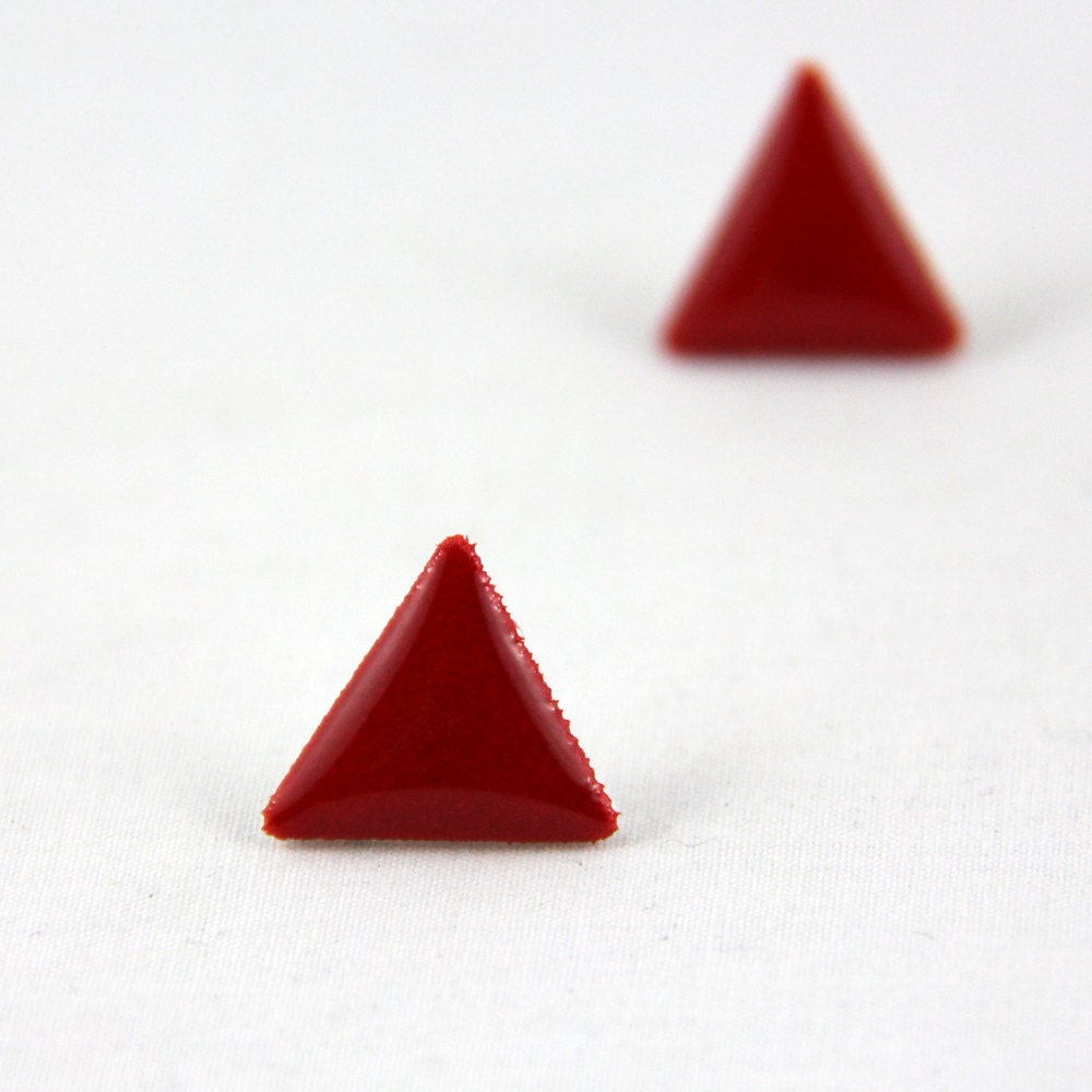 Red Bunting - Post Earrings - Surgical Steel