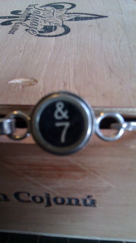 Lucky seven typewriter key bracelet