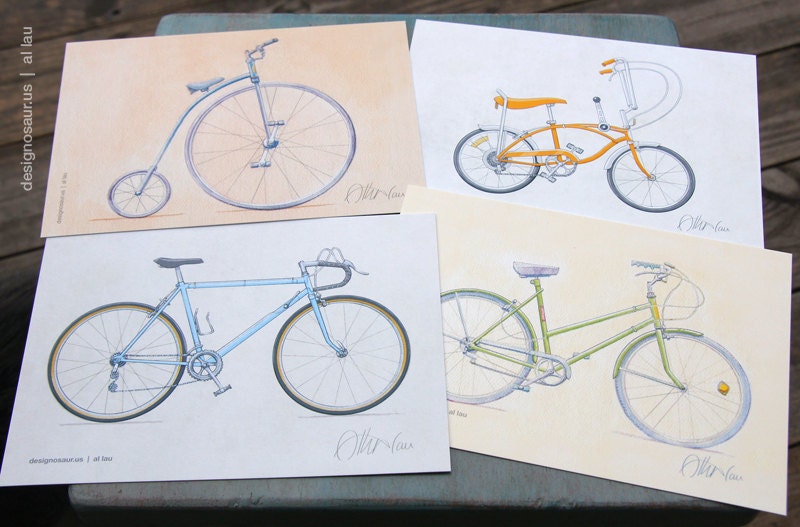 Classic Bicycle Postcards (set of 4)