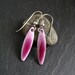 Copper Enamel Earrings, pink enamel, enameled copper earrings, copper enamel jewelry