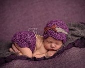 Skirt Diaper Cover & Vintage Cloche Set - The "Genevieve", Newborn Photo Prop , Cloche Beanie, Girls Beanie