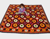 Beautiful wall hanging Antique Suzani from Uzbekistan - fully handmade silk embroidery.