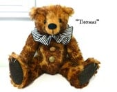 Mohair Teddy Bear by Michelle-Handcrafted Jointed Teddy Bear-Thomas-FREE SHIPPING to Canada and the US