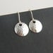 Large hammered disc earrings in sterling silver, hammered earrings, textured, round silver drops, everyday casual