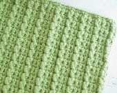 Crochet dish cloth, dish rag, textured wash cloth green