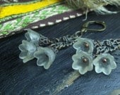 Deadly Trellis : Jimson Weed , Rustic brass  & white bloom flower earrings