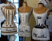 Glitter Bling Vintage Inspired Dress Form Mannequin Full Size Custom Name Music Sheet Rhinestone Embellished  Free Ship And Layaway Avail