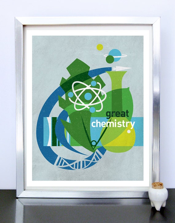 Science Illustration Poster - Great Chemistry - 11x14 - Stellar Science Series