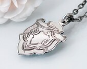 Sterling Silver Vintage Medal / Engraved Irish Silver / 1943 / Long Necklace Chain Included