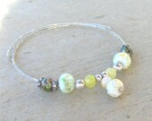 Lampwork Necklace, Soft Pastel Lampwork Choker, Handmade Lampwork Jewelry for Her