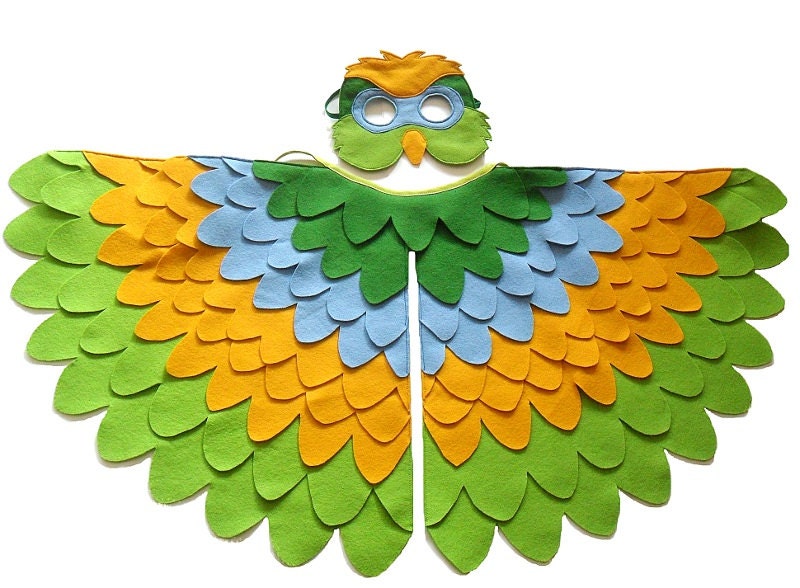 Kids Parrot Costume Children Bird Wings and Mask Dress up Toy for Girls and Boys, Toddlers