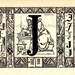 antique french victorian illustration letter J calligraphy alphabet DIGITAL