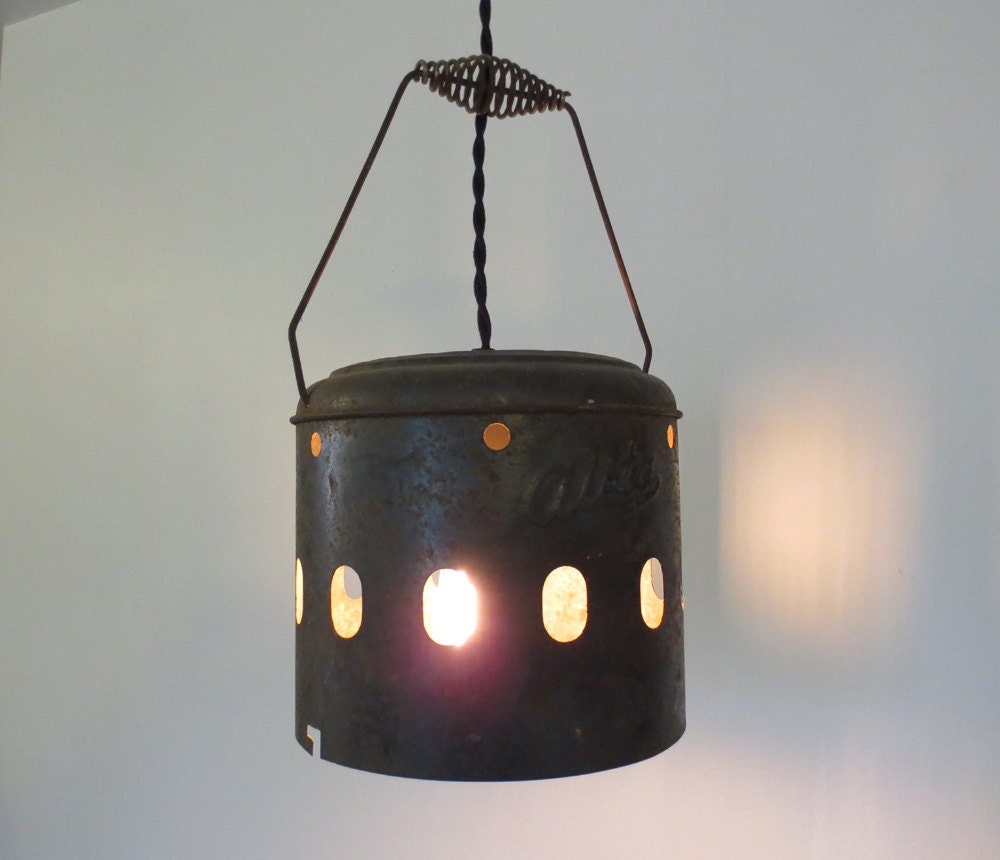 Vintage Drum turned Industrial Inspired PENDANT Light