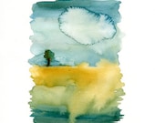 Landscape-Landscape painting-Watercolor-Archival Print from my original watercolor  11x14 inch