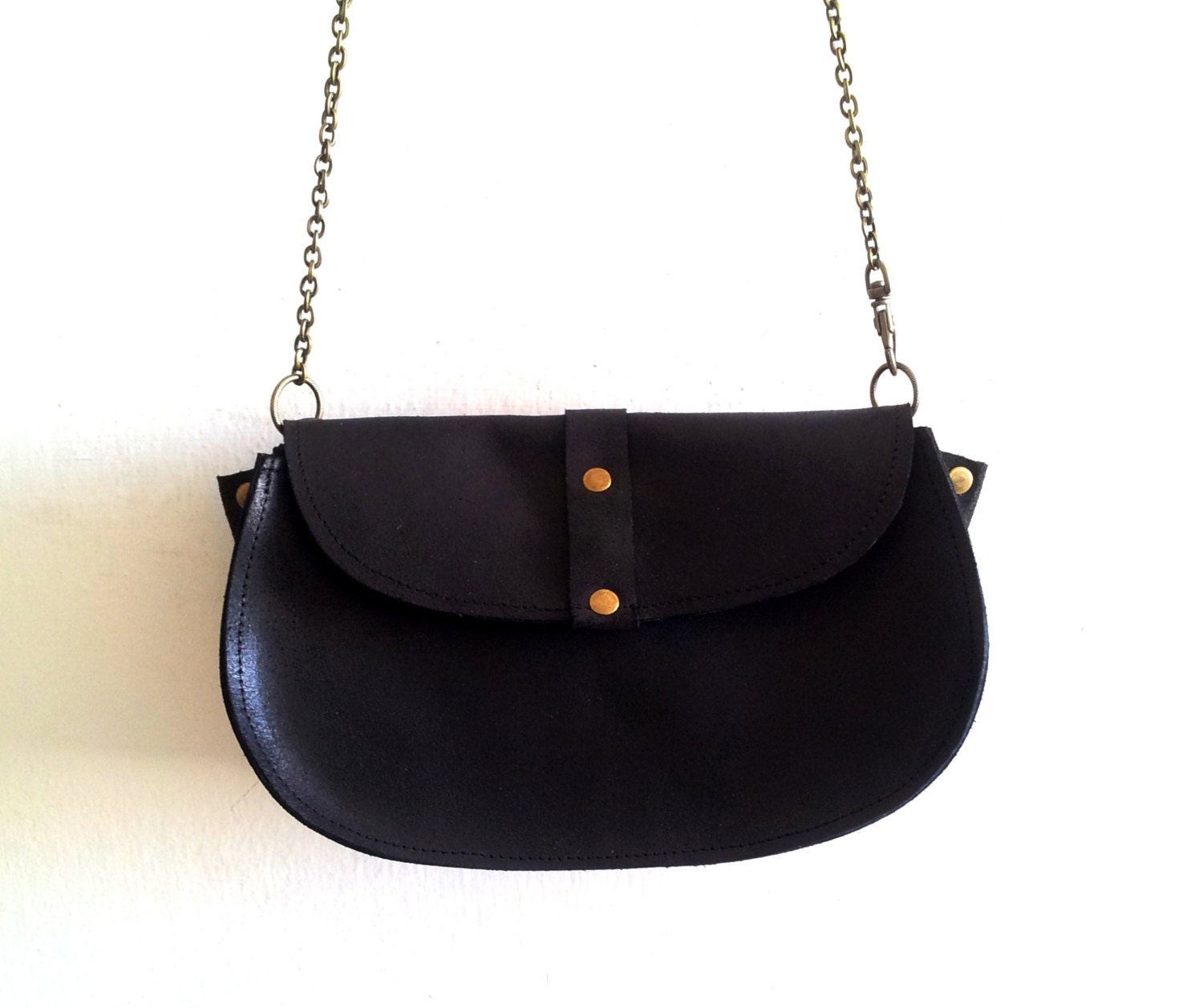 Black leather purse,  across body , hand bag