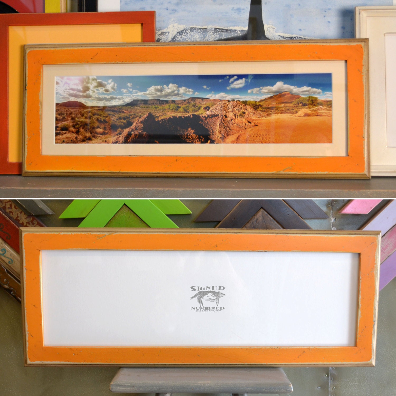 7x22-inch PANORAMIC Picture frame in 2-Tone Style and Finish Color of your choice