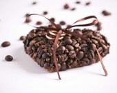 Ring bearer pillow - Heart ring holder - Wedding ring bearer pillow from coffee beans