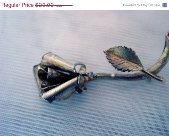 ON SALE Vintage Signed Birks Sterling Rose Pin Brooch Vintage Jewelry Jewellery