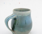 Sage Green Crystal Belly Mug Stoneware Muddy Paws Pottery