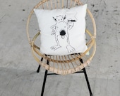 The Naked Smoker one of a kind cushion