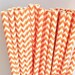 CARROT ORANGE CHEVRON Paper Straws,  25 Orange Chevron Straws with Diy Flags, Carnival Parties, Birthday, Weddings, Graduation