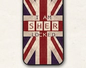 Iphone 4 / 4s hard or rubber case SHERLOCK Holmes , SHERlocked , Union Jack