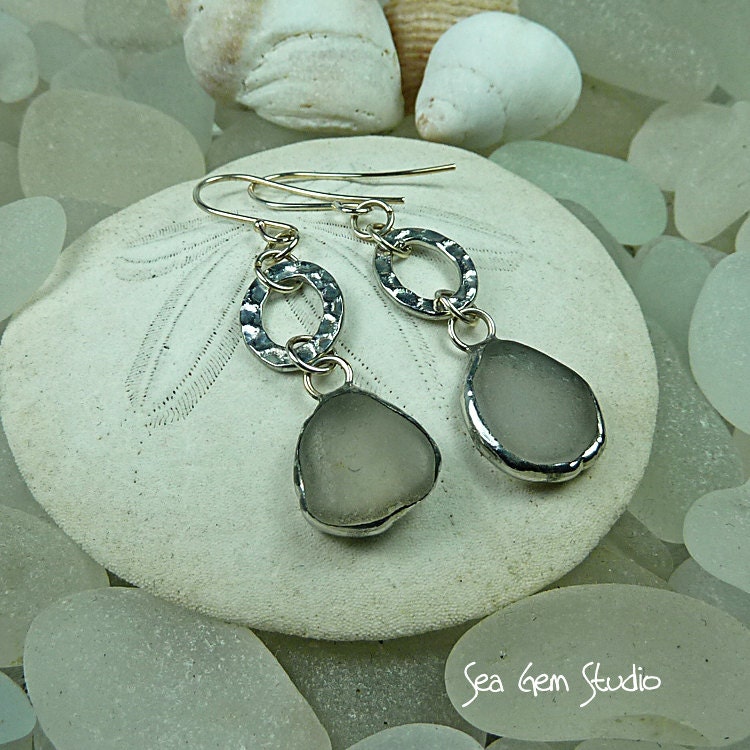 Sea glass earrings, sea glass jewelry, beach glass jewelry, beach glass, beach wedding