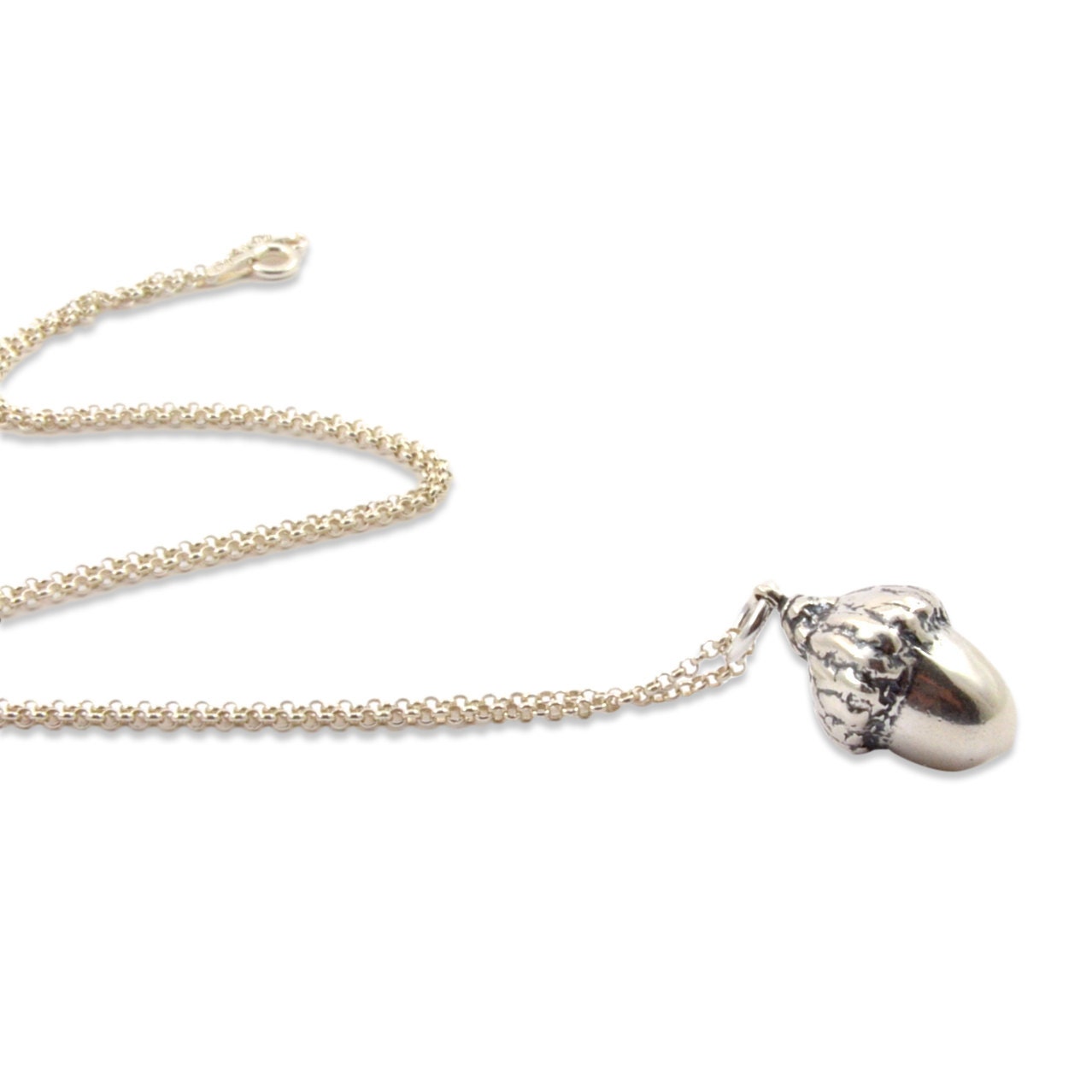 Sterling Silver Acorn Necklace Acorn Pendant Necklace