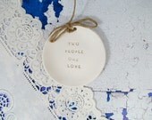 Two people one love Wedding ring bearer Ring dish Wedding Ring pillow