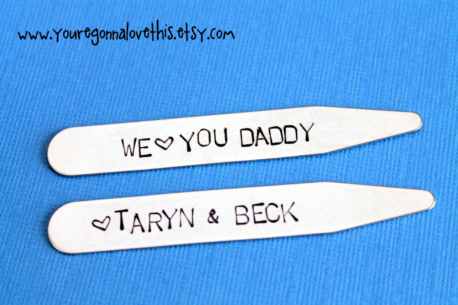We Love You Dad Personalized Collar Stays