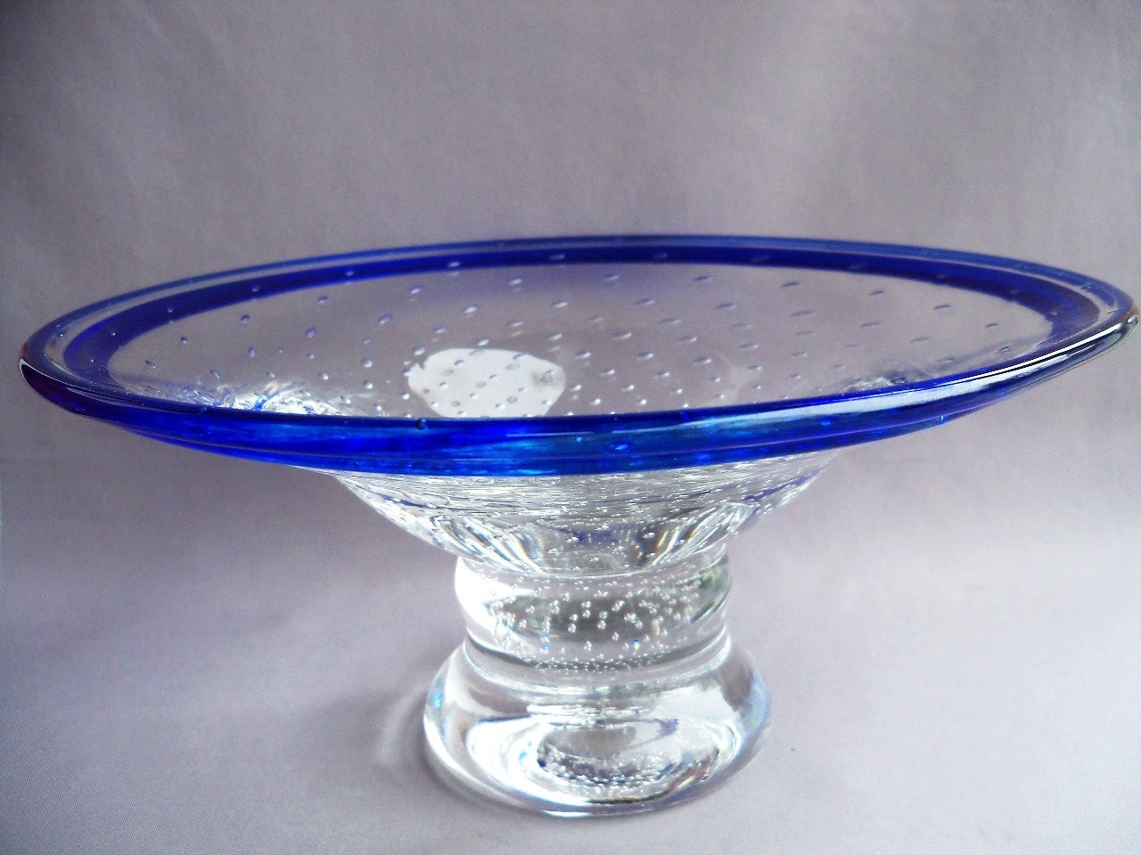 Blown  Glass Bubble Pattern   Fruit Bowl