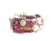 Pink Zippy Cuff Bracelet Artsy UpCycled Beachy Boho