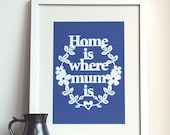 Home is Where MOM / MUM Is - Print - Papercut Style